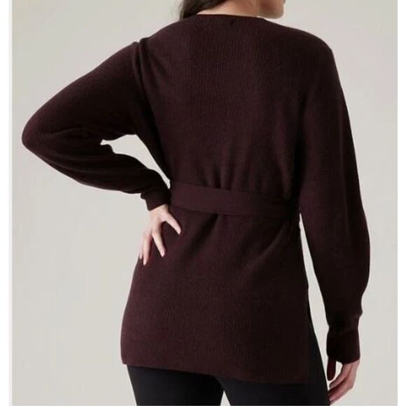 Athleta Women’s XXS Plum Wrap Sweater Long Sleeve Belted Cardigan - Picture 2 of 8